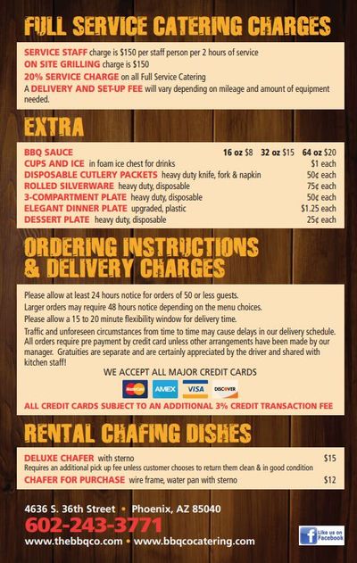 wes rib house catering menu