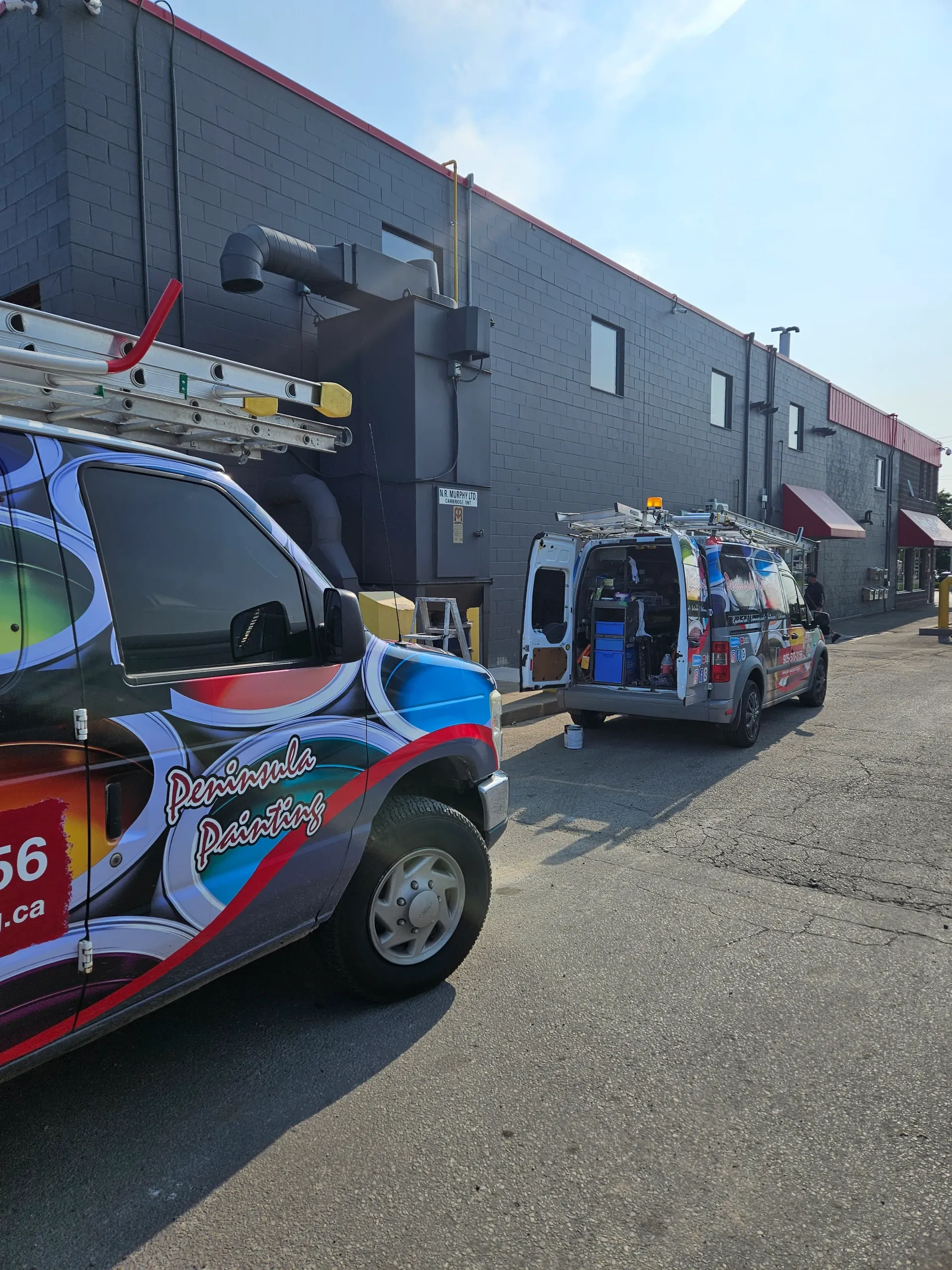 Hamilton’s Trusted Commercial Painters; Image of commercial business getting painted by Peninsula Painting