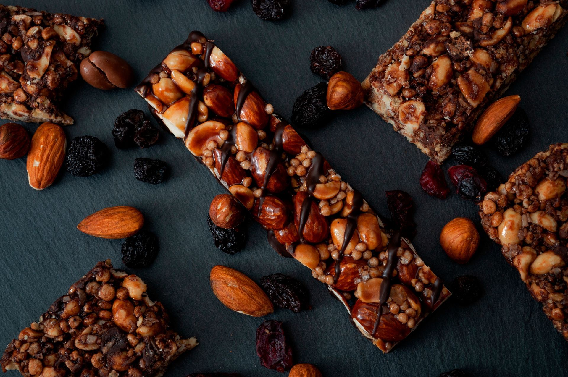 Granola bars with nuts and dried fruit