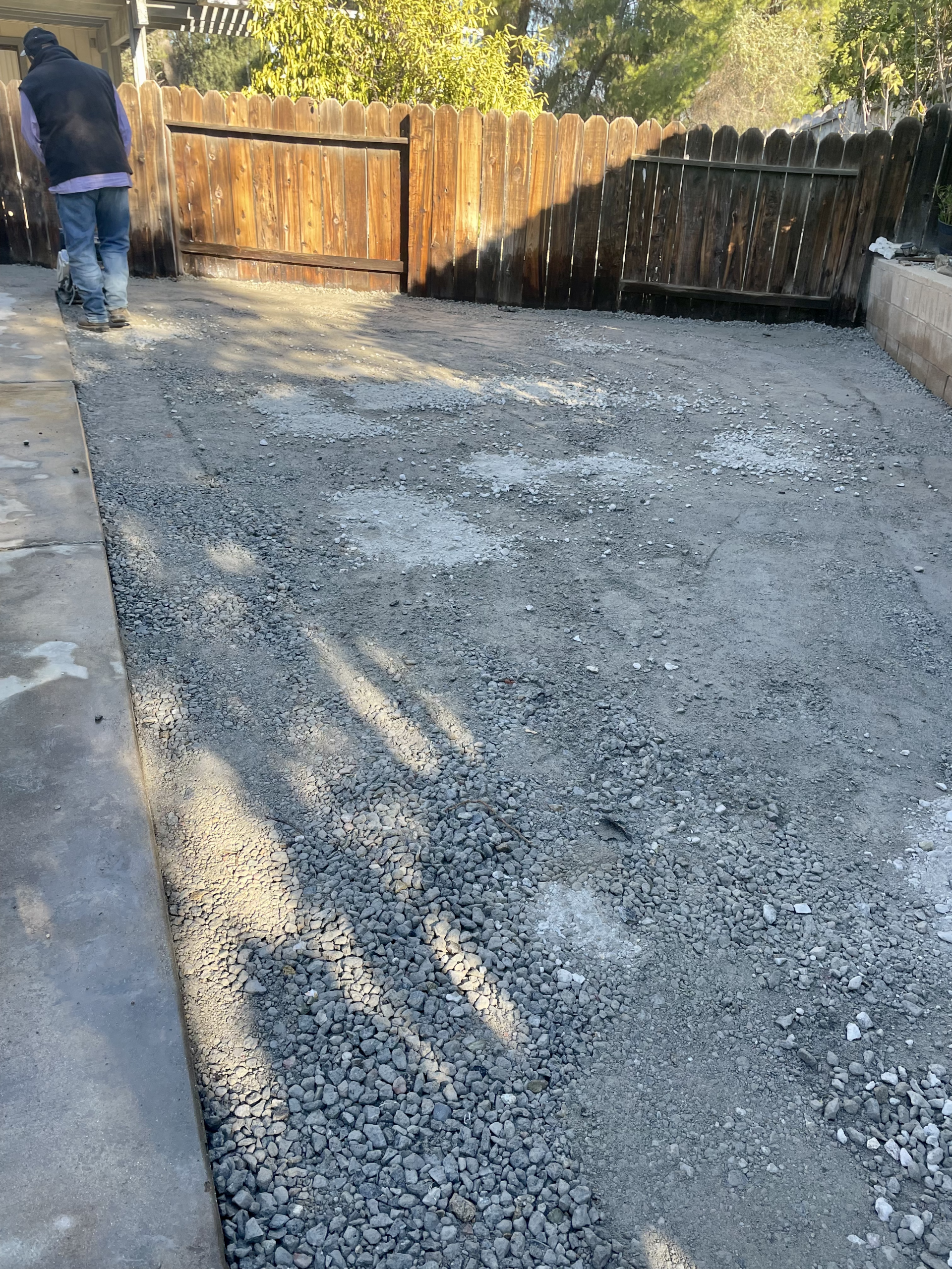 gravel before artificial turf installation