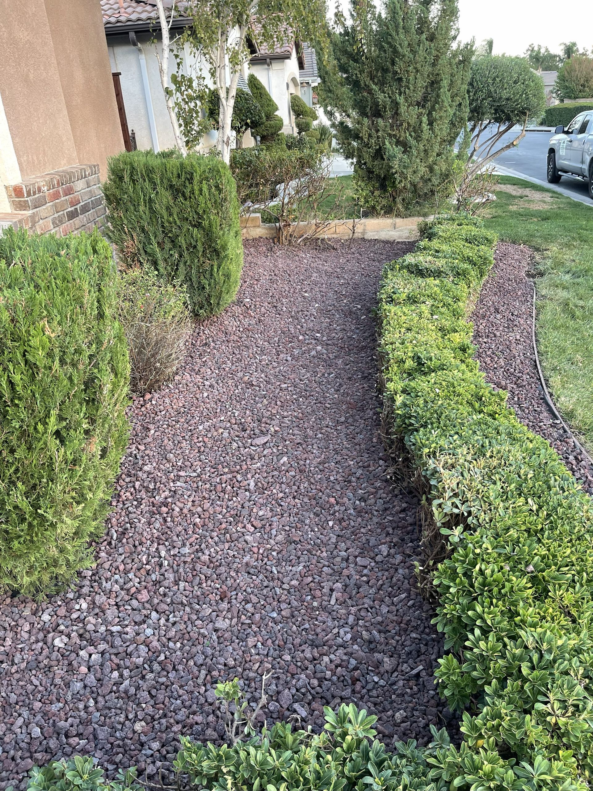 Low Maintenance Lava Rock Landscaping Installation in Winchester, CA