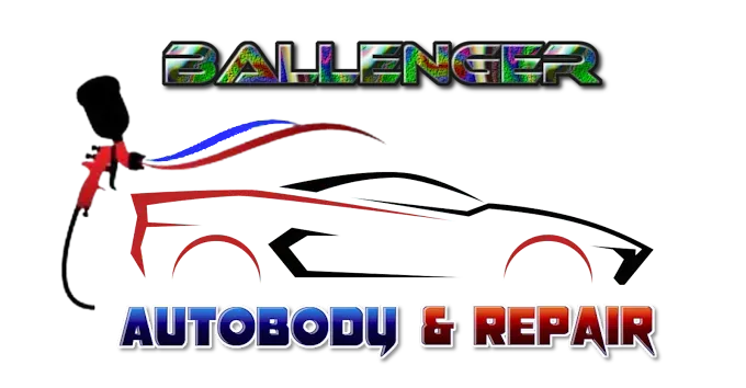 A logo for a company called ballenger autobody & repair