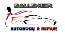 A logo for a company called ballenger autobody & repair