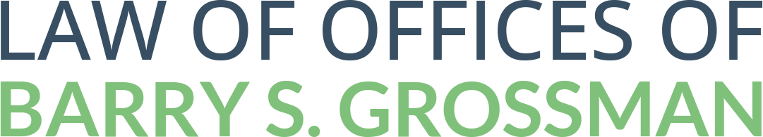 Law Offices of Barry S. Grossman logo in blue and green text.