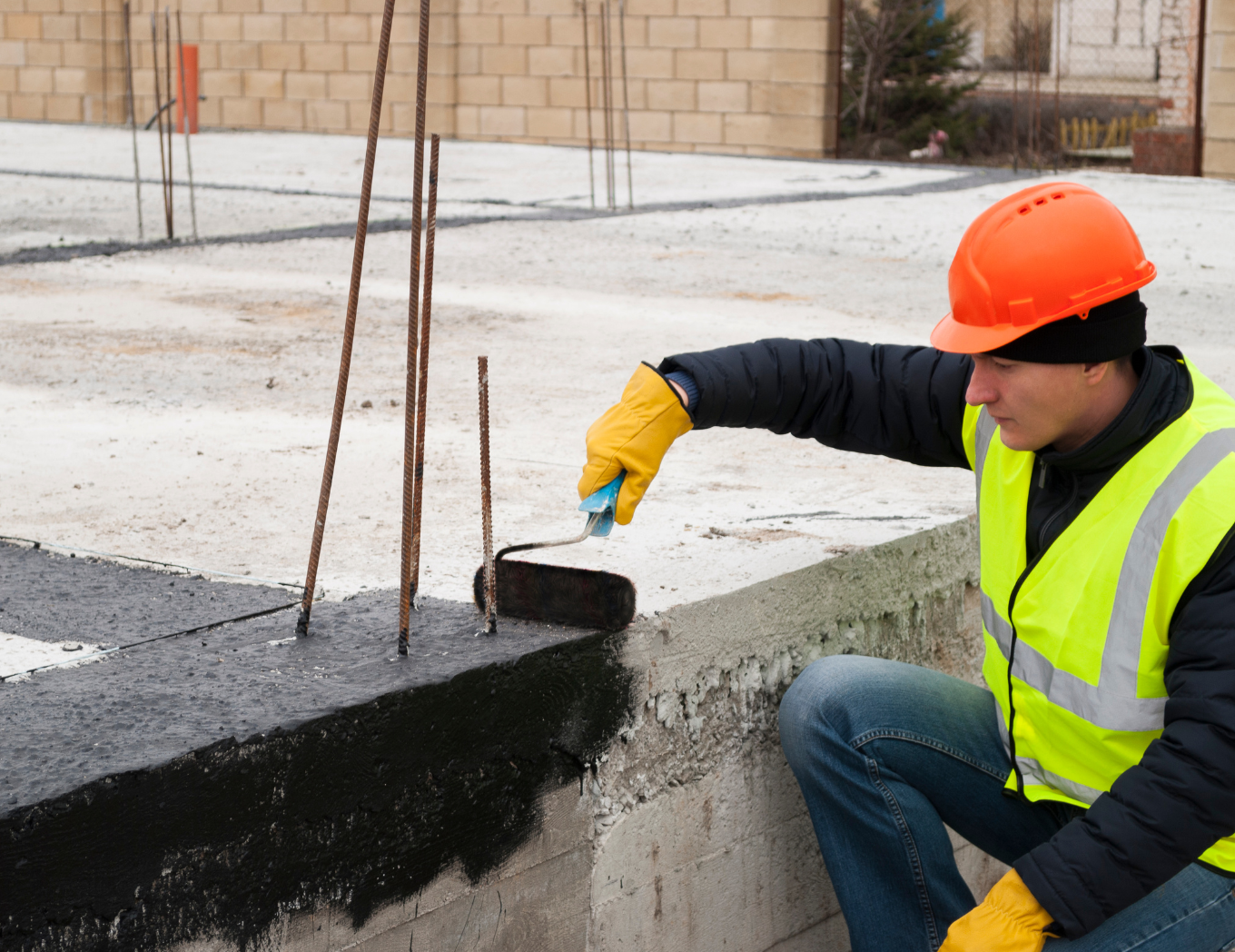 Liquid rubber waterproofing