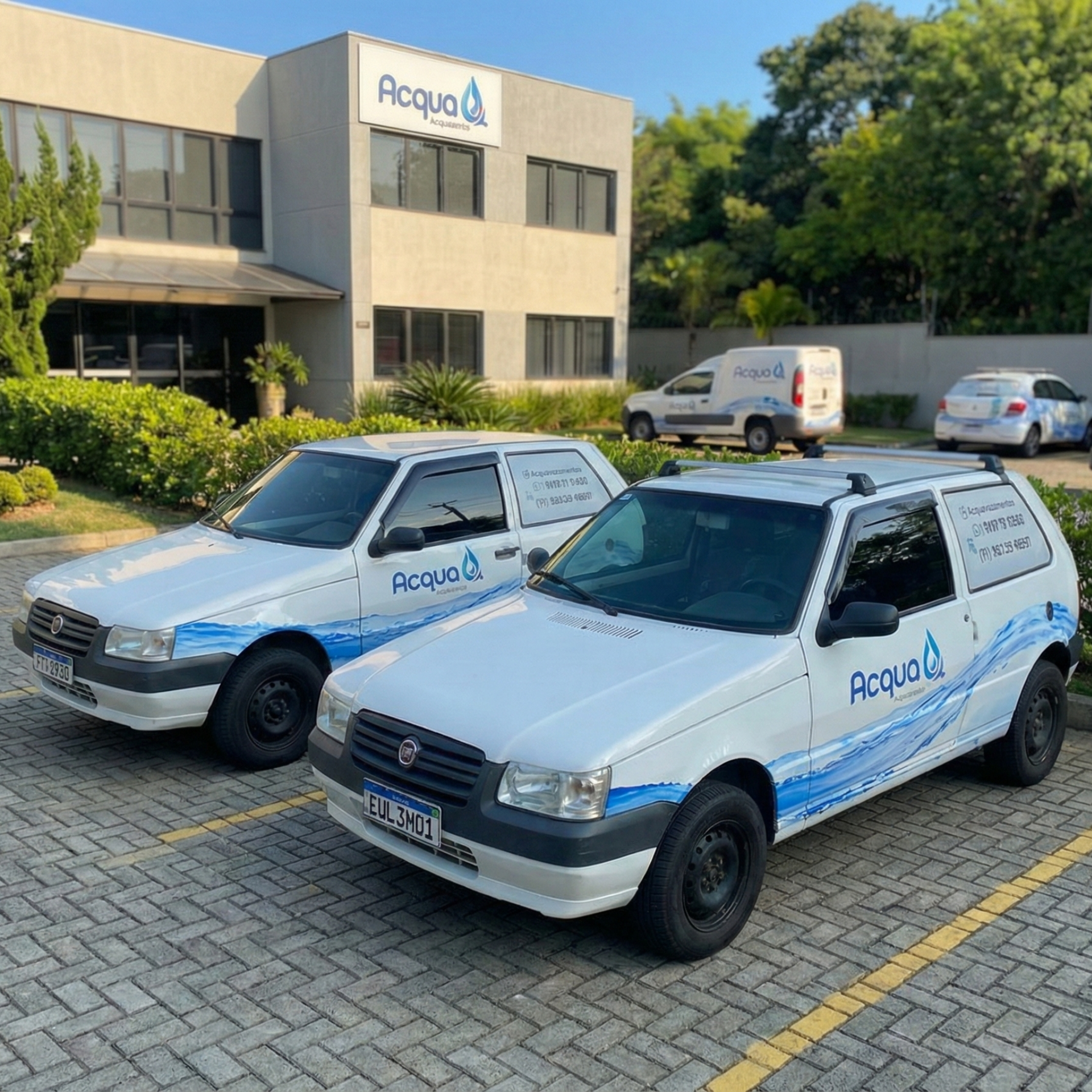 Um edifício muito alto com um céu azul ao fundo