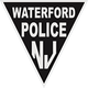 the waterford police logo is a black and white triangle on a white background .