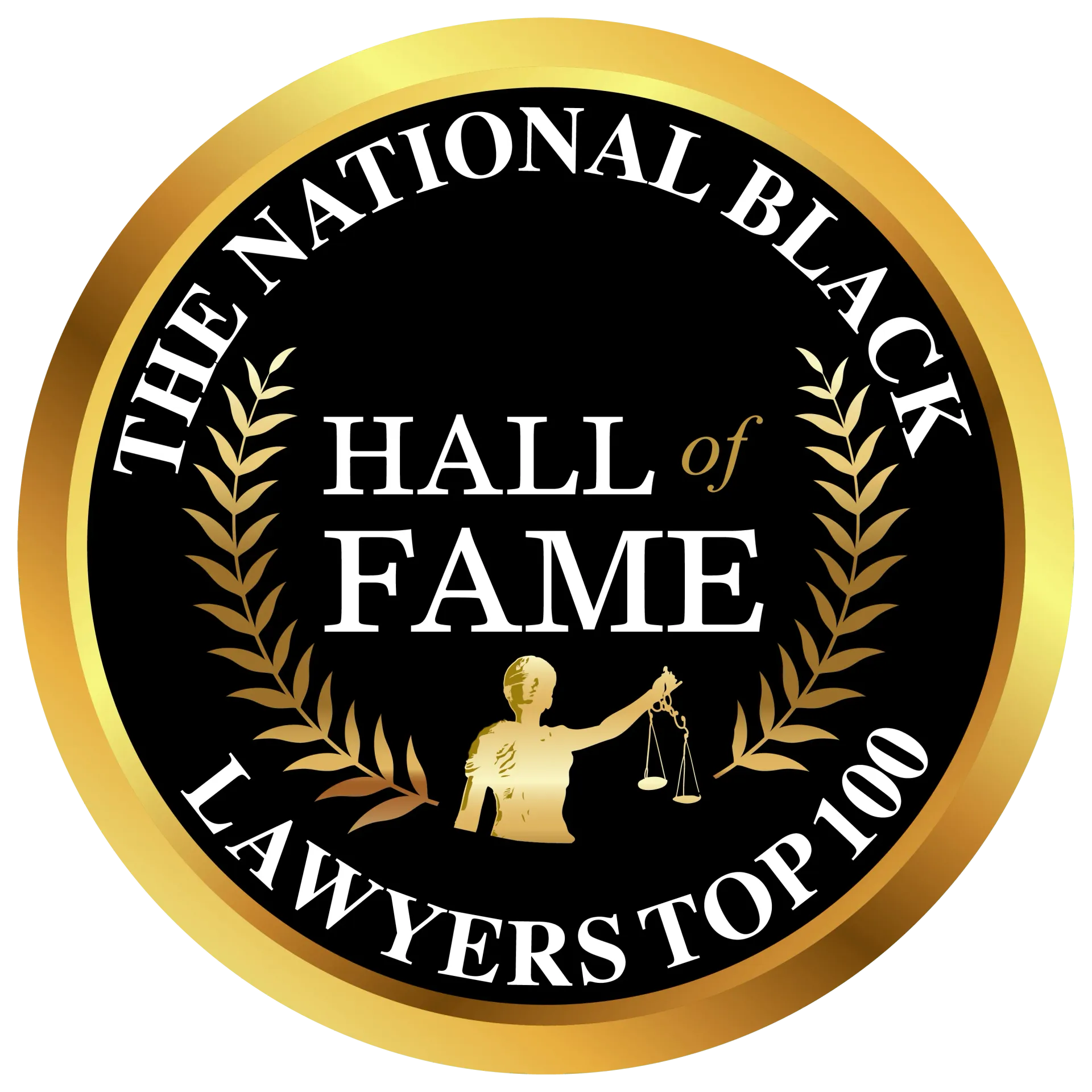 The national black hall of fame lawyers top 100 logo