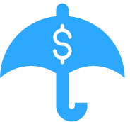 umbrella with money sign logo