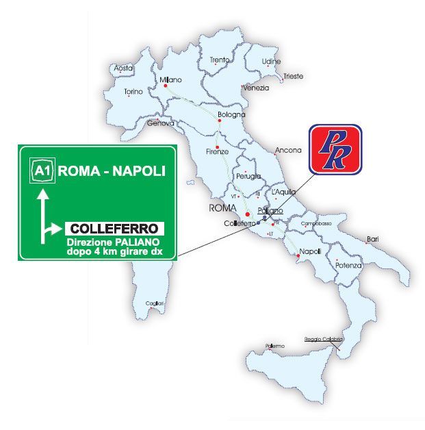 LOCALIZZAZIONE DELL'AZIENDA PREFABBRICATI ROMANI SU MAPPA ITALIA