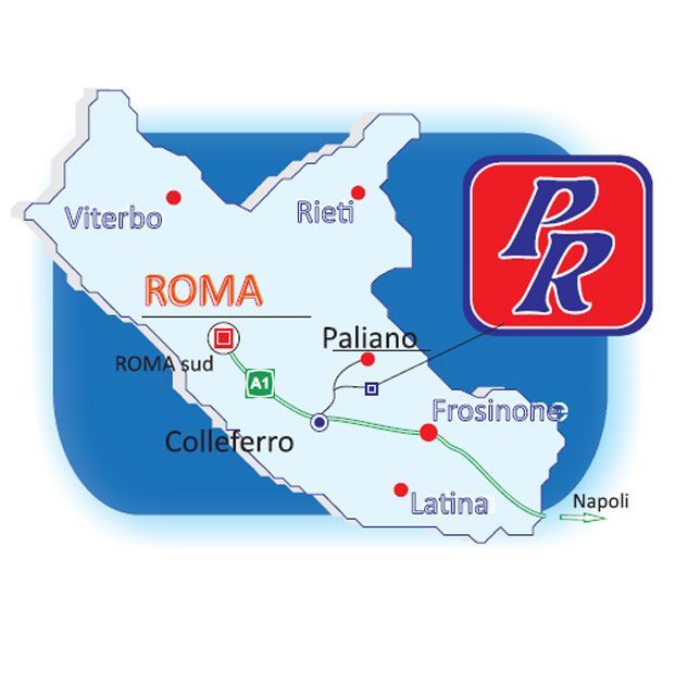 LOCALIZZAZIONE DELL'AZIENDA PREFABBRICATI ROMANI SU MAPPA LAZIO