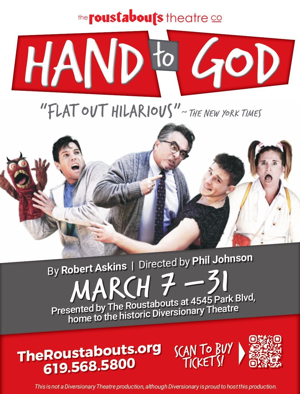 A poster for Hand To God with multiple actors in dramatic poses
