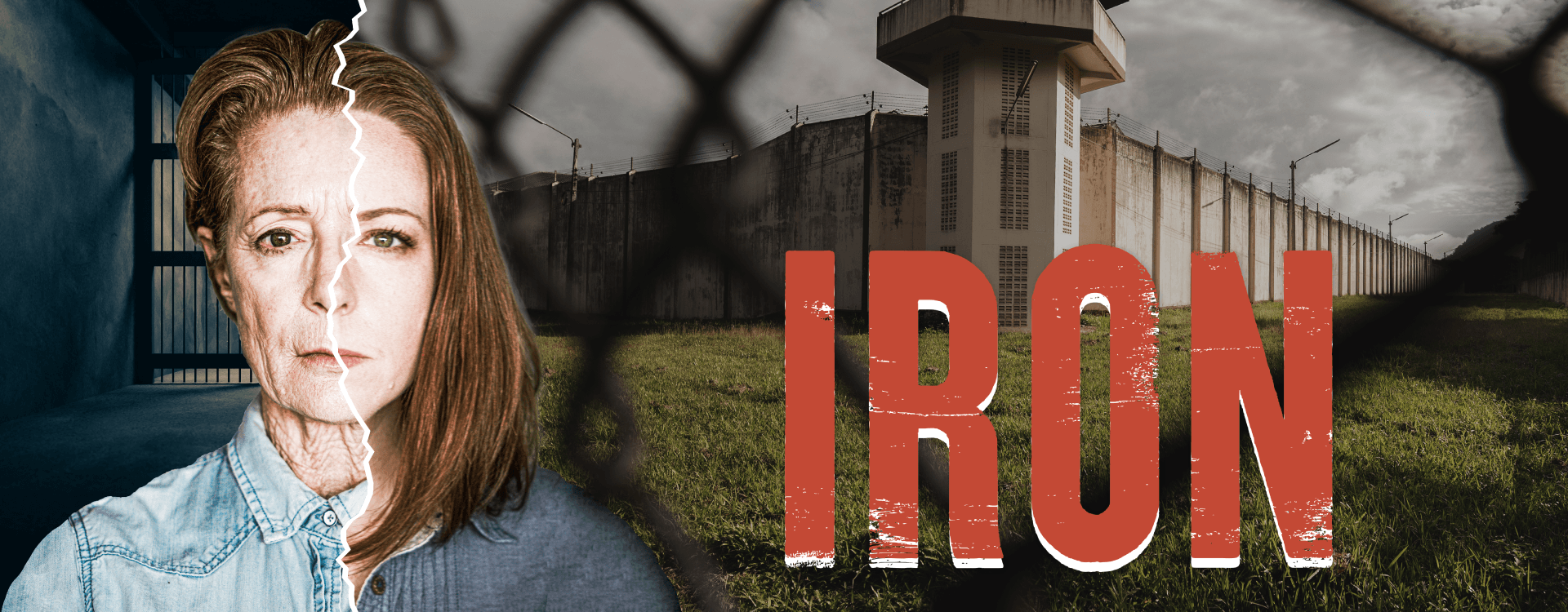 Iron title treatment with women standing in a prison yard