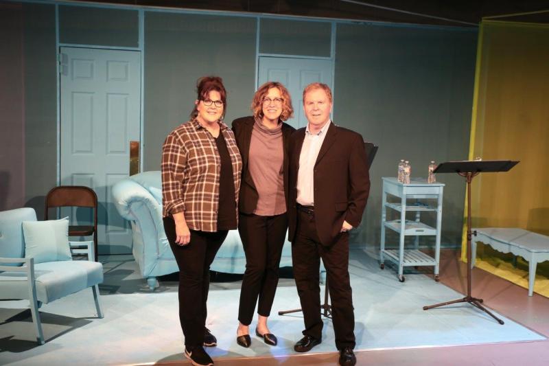 Melinda in brown checked shirt, Shana in brown sweater, and Steve in brown suit.