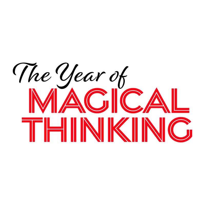 The year of magical thinking logo on a white background