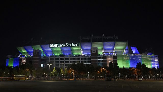 Ravens light up M&T Bank Stadium in red, white and blue to