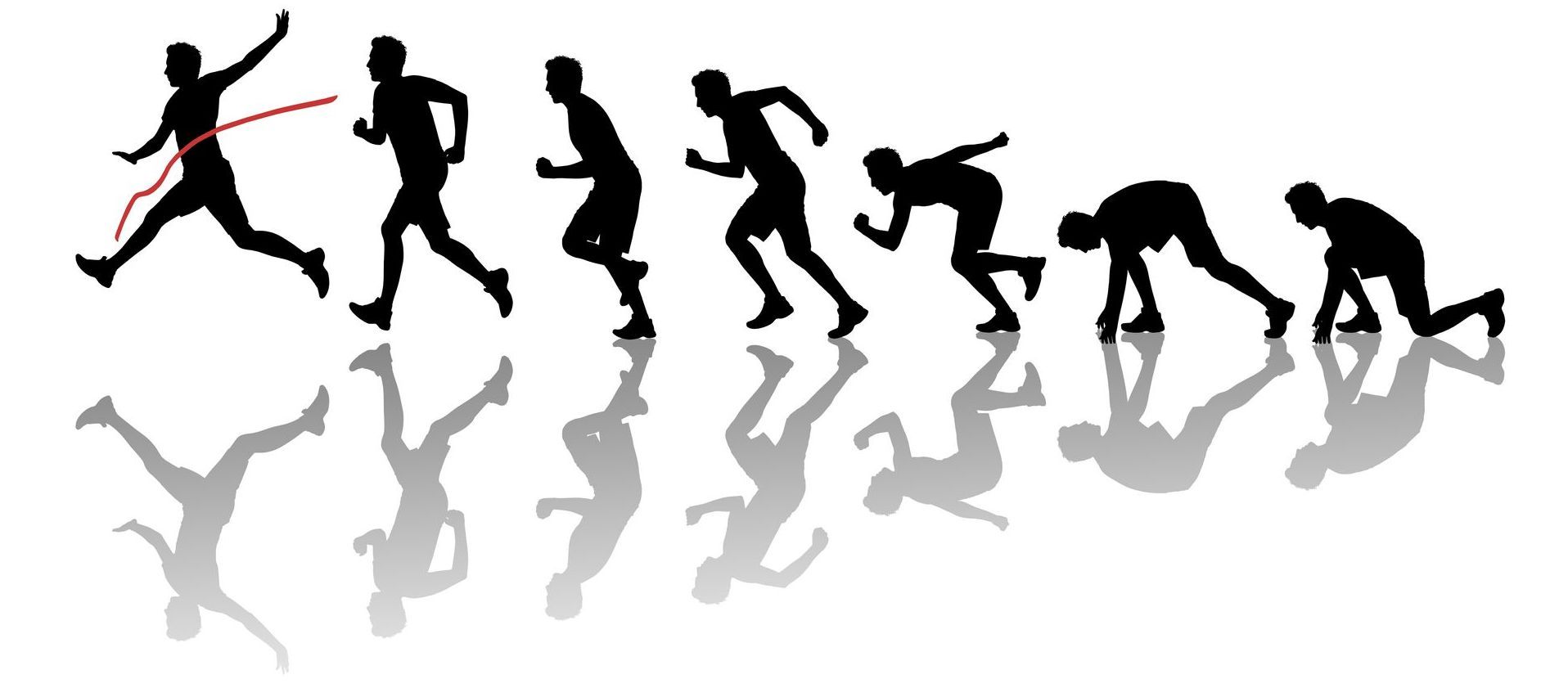 A silhouette of a person running with a rope