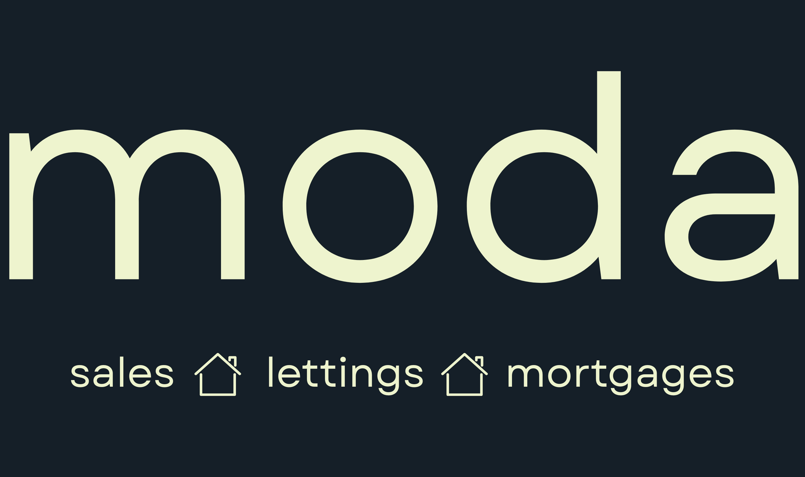 The word moda that is on a black background