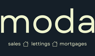 The word moda that is on a black background