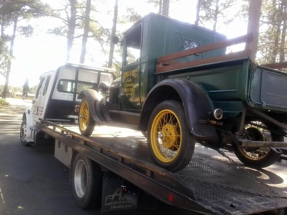 Vintage Car on Truck — Valdosta, GA — GT’s Wrecker Service