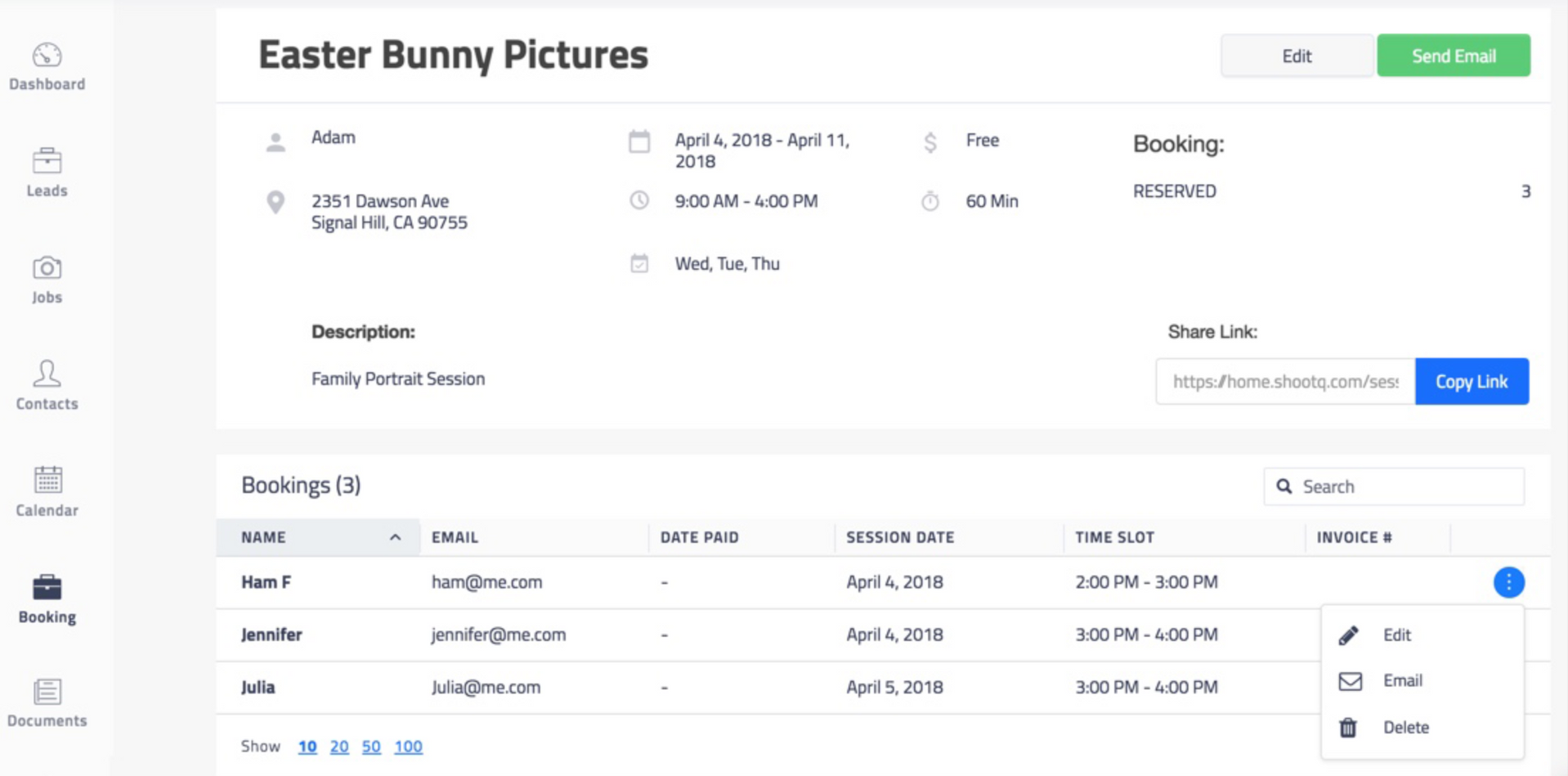 A screenshot of a website showing easter bunny pictures.