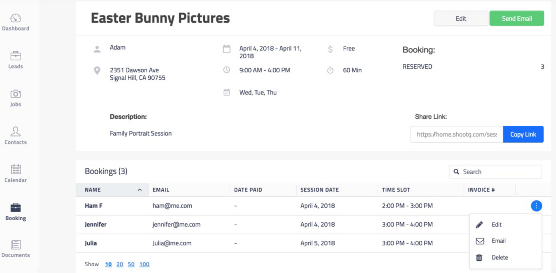 A screenshot of a website showing easter bunny pictures.