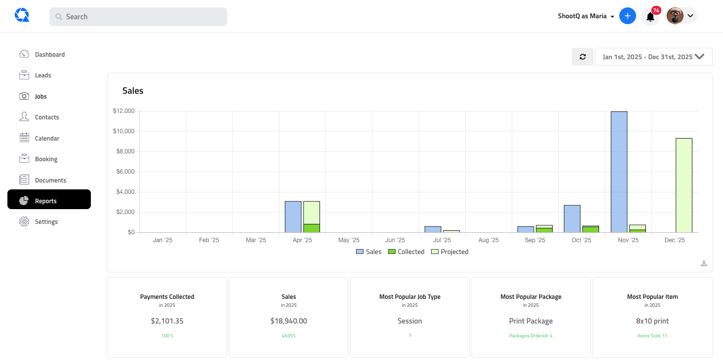 A screenshot of a dashboard with a graph on it.