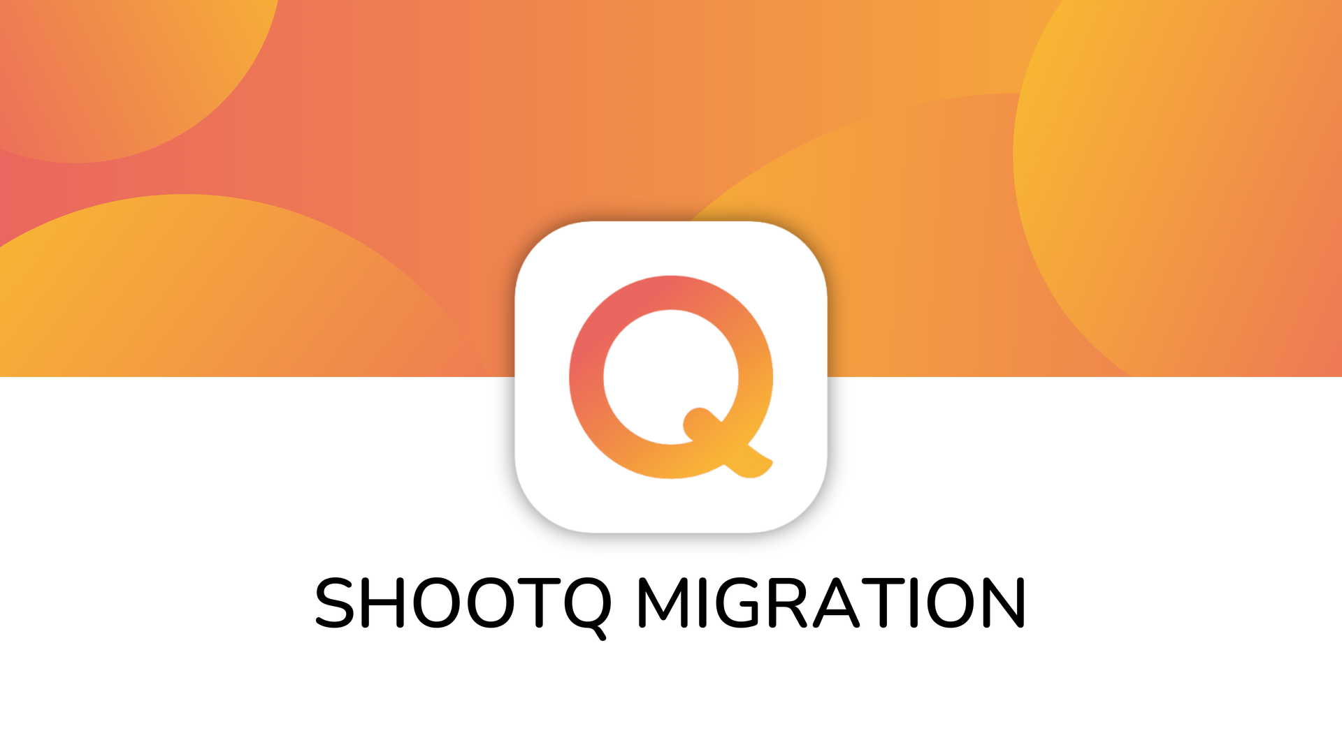 A logo for a company called shootq migration.