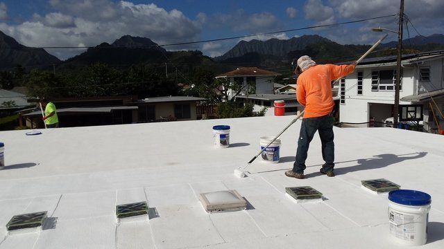 Professional roofer at work location.