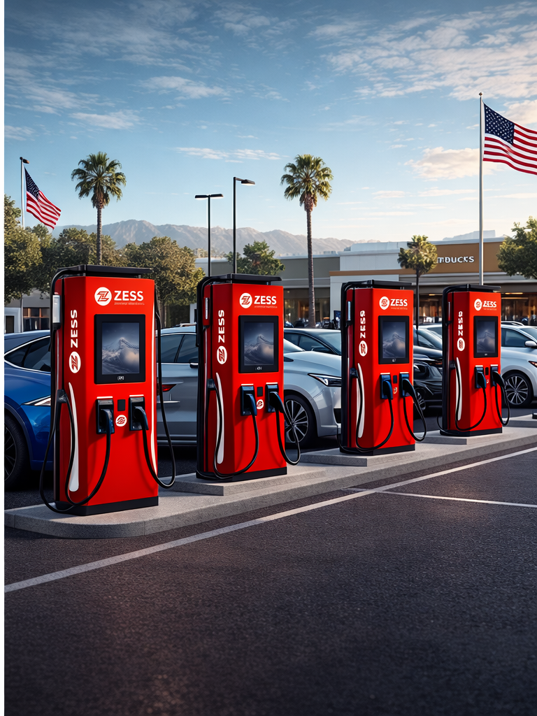 Schematic diagram of installing ZESS EV charger in the rest area of ​​a gas station