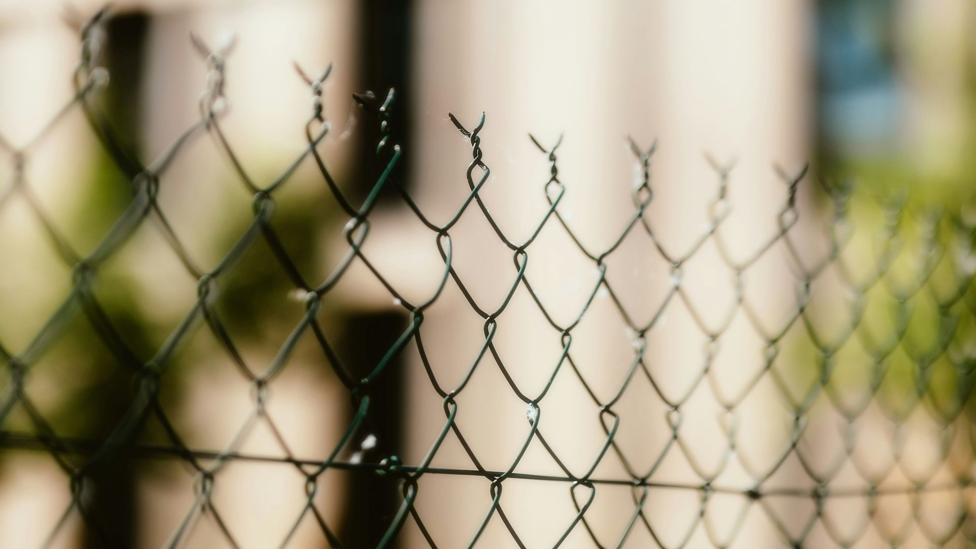 A Close up Of a Metal Fence with Trees in The Background — Gnomes Landscape & Garden Supplies In Taree South, NSW