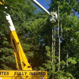 A crane tree service in Shelby, NC - Tucker's Tree Service hard at work