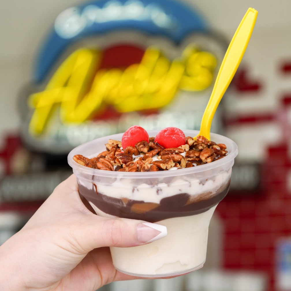 Clear plastic jar with pink
