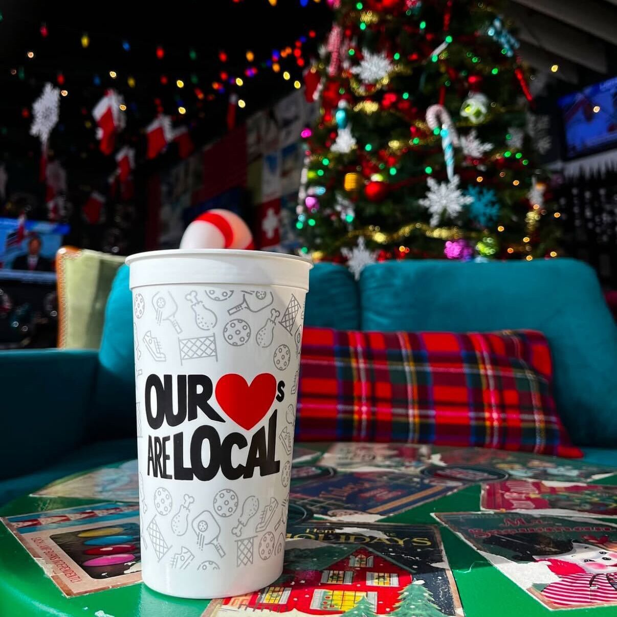 Clear plastic jar with pink