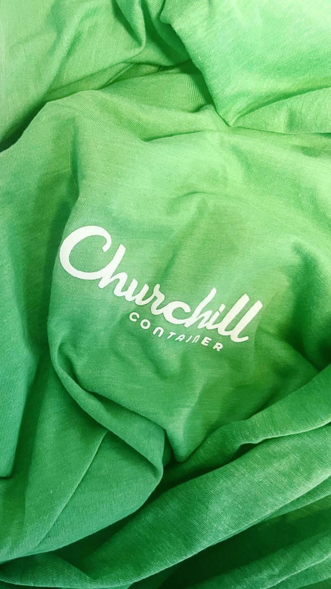 Green fabric with white 