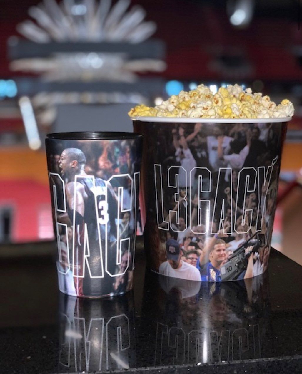Popcorn bucket and cup with