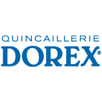 Un logo bleu et blanc pour la quincaillerie dorex
