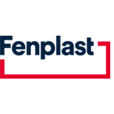 Un logo pour fenplast avec une bordure rouge