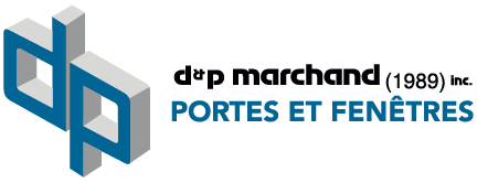 A logo for a company called d ' p marchand portes et fenêtres