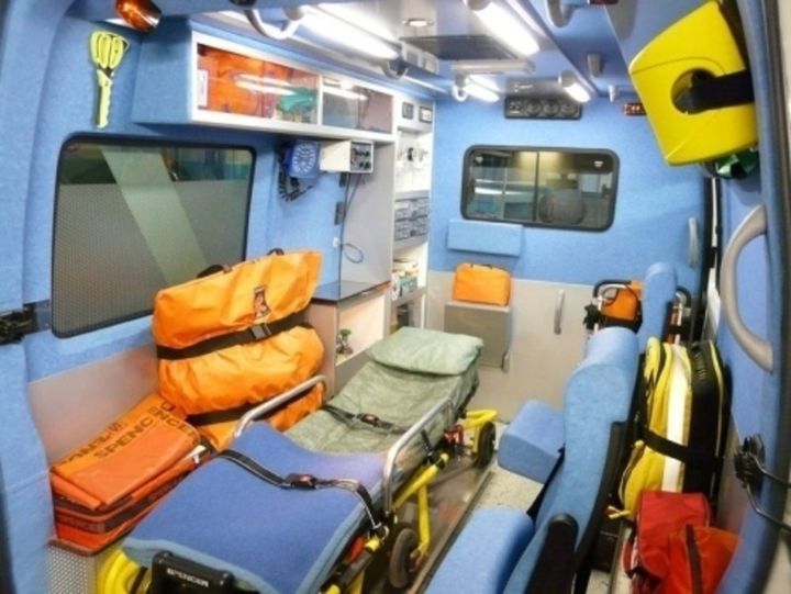 Interno dell'ambulanza