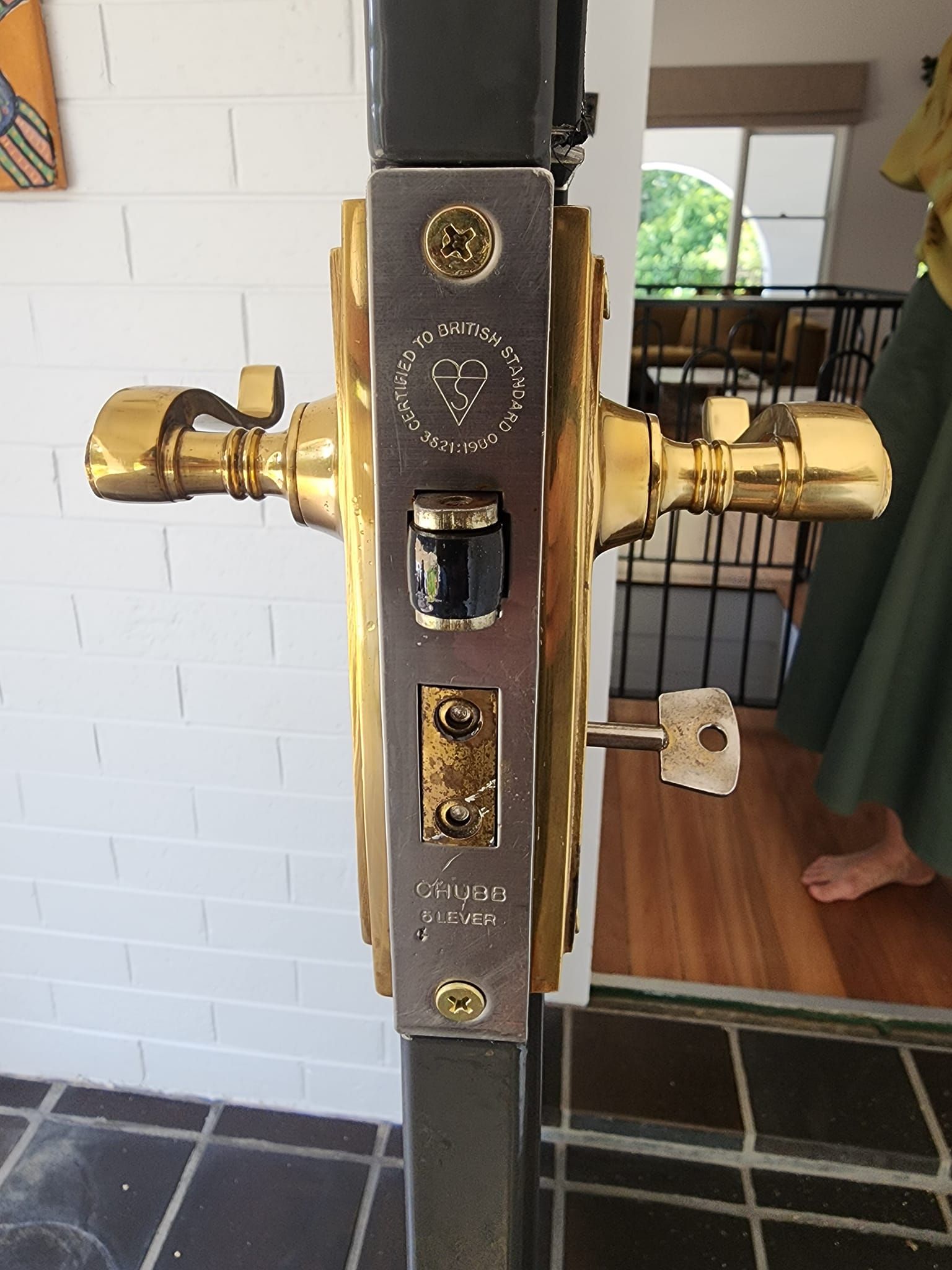 A Close Up of a Door Lock With a Key in It — ADC Locksmiths in Wollongong, NSW