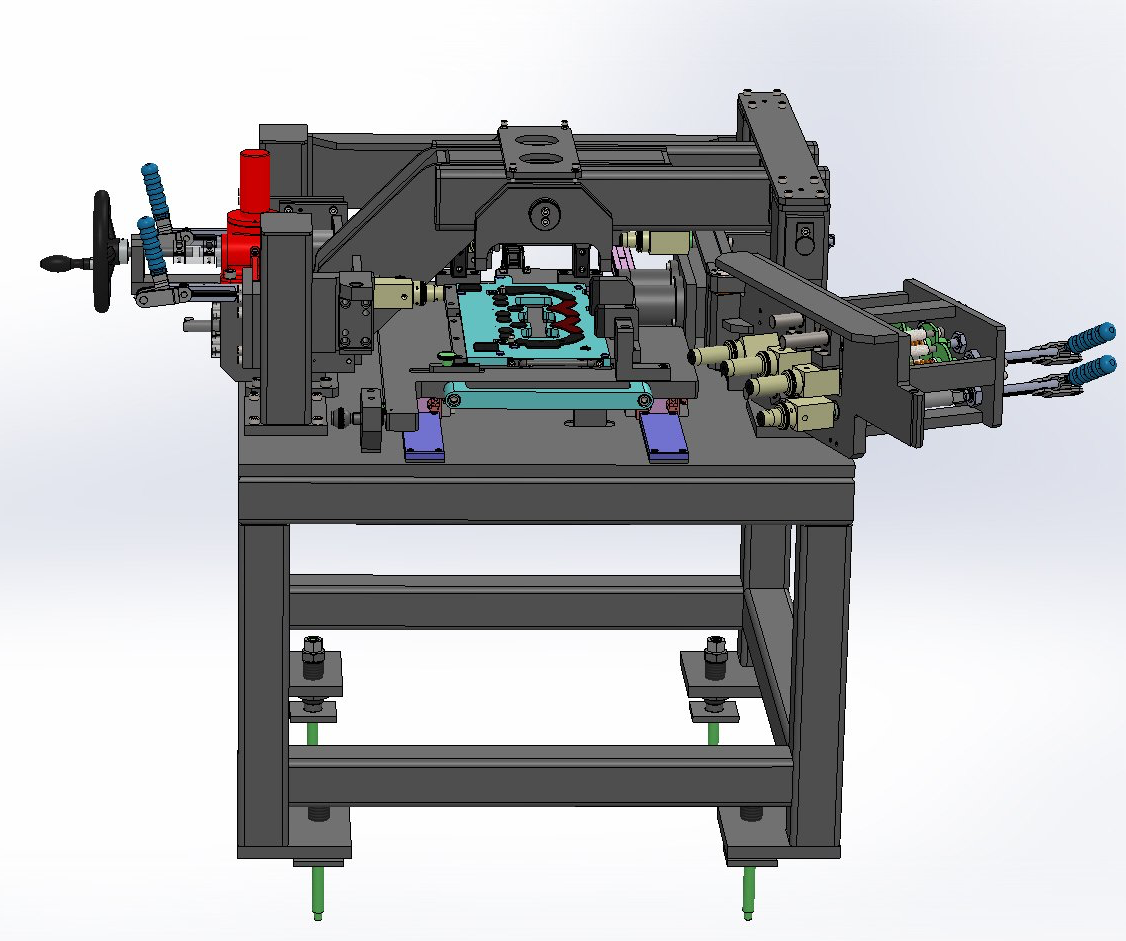 Image of installed cylinder head leak test machine