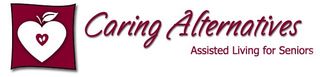 A logo for caring alternatives assisted living for seniors