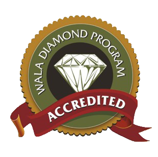 A logo for the wala diamond program accredited