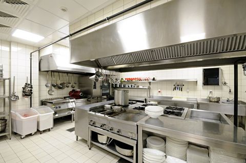 A fully equipped commercial kitchen
