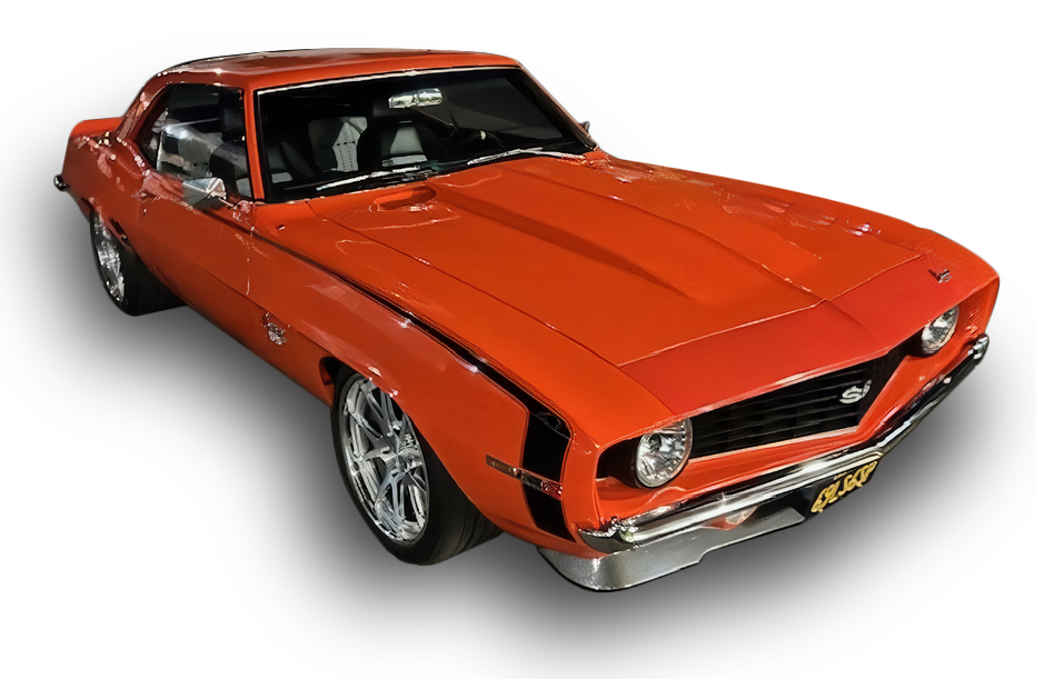 A red car is shown on a white background. A red car is shown on a white background.