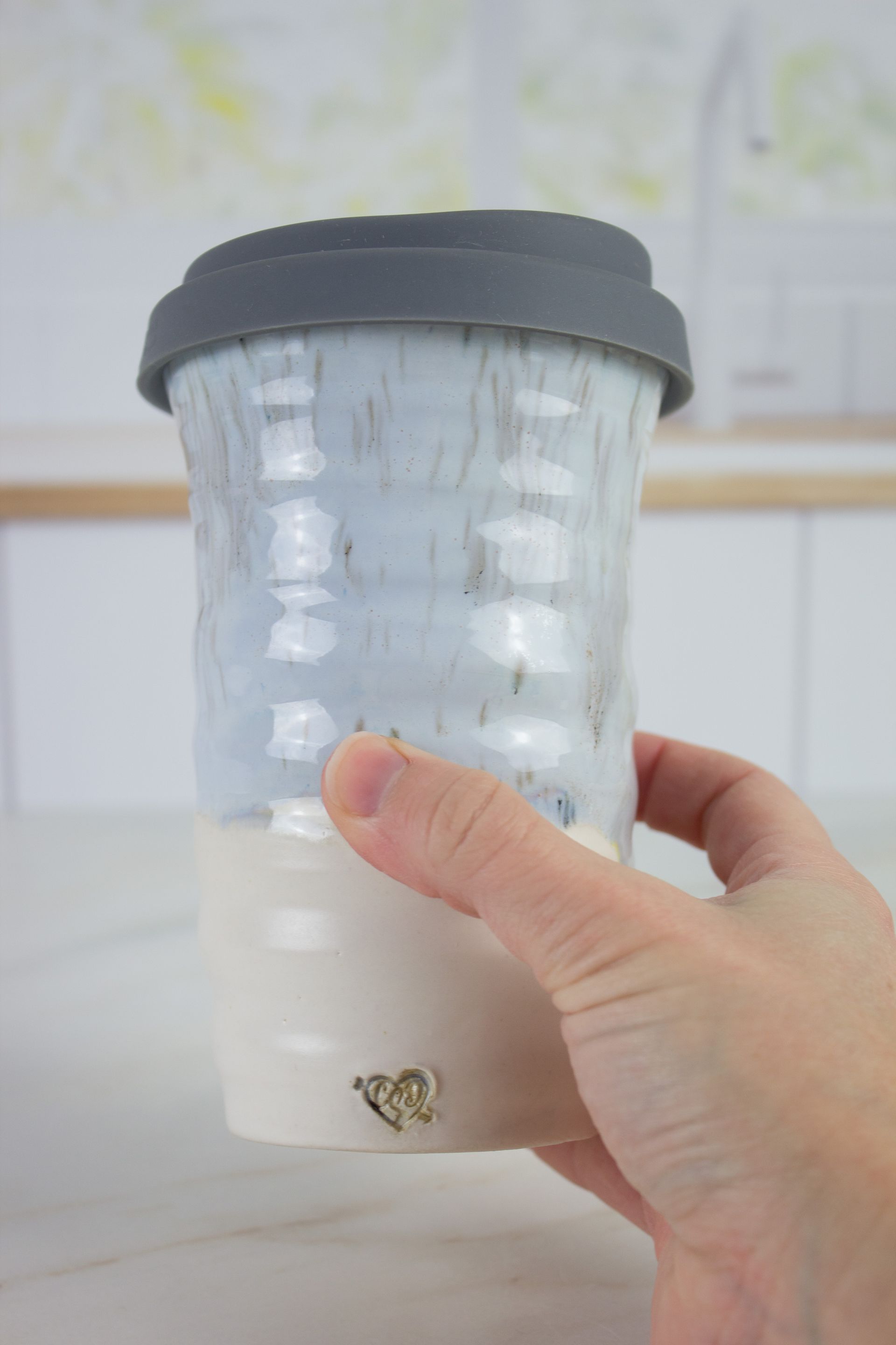 Ramen Bowl with light blue glaze
