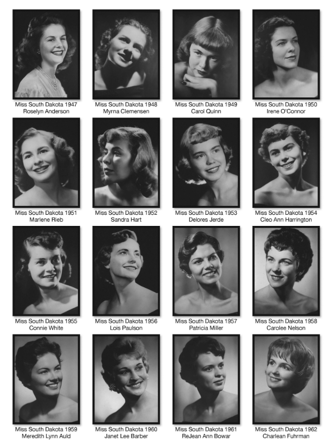 Images of Miss South Dakota from 1947 to 2017