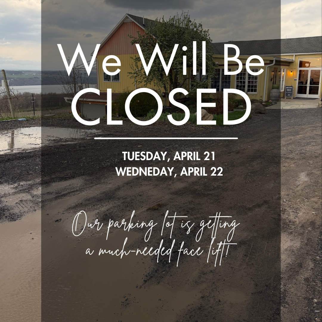Closed notice sign over a parking lot, with dates Tuesday, April 21 and Wednesday, April 22.