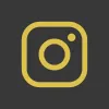 The instagram logo is yellow on a black background.